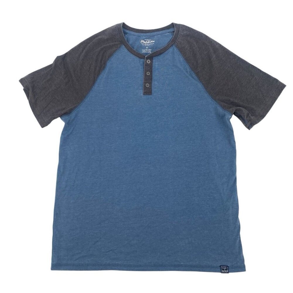 Flag & Anthem Men’s Size M Blue Short Raglan Sleeve Henley Shirt NWT Lightweight